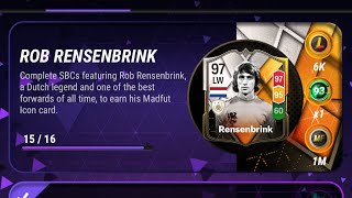 ROB RENSENBRINK  ALL 16 MADFUT SOLUTIONS  MADFUT FUTURE ICONS SBC SOLUTION  MADFUT 24 [upl. by Lashonda]