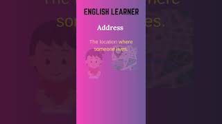 English Word  Address  Meaning With An Example englishwords english address [upl. by Alios]