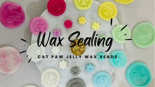 Cat Paw Wax Sealing  Cat Paw Jelly Wax Beads  Wax Seal Decoration  Wax Seal With Me [upl. by Millar]