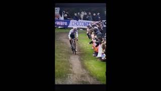 MATHIEU VAN DER POEL SPITS at a FAN in the cyclocross World Cup in Hulst [upl. by Ocsicnarf]