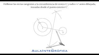 Trazado de las dos rectas tangentes exteriores a dos circunferencias ©AULAINTEGRÁFICA [upl. by Jeri]