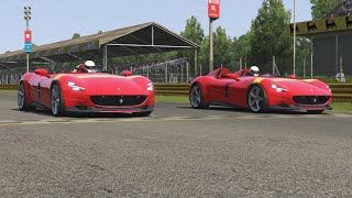 Ferrari Monza SP1 vs Ferrari Monza SP2 at Monza Full Course [upl. by Ardnek]