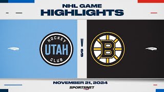 NHL Highlights  Bruins vs Utah HC  November 21 2024 [upl. by Atsira]