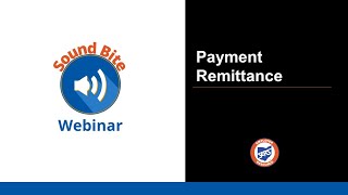 Recorded Webinar  Sound Bite  Payment Remittance [upl. by Livia616]