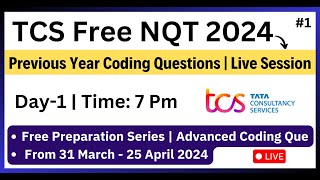 TCS Coding Questions  Day1  TCS NQT 2024 Preparation  Free Preparation Previous Year Questions [upl. by Anibor]