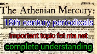 Athenian Mercury  Eighteenth century periodicals  NTA NET Athenian Society  ugc net english [upl. by Eki613]