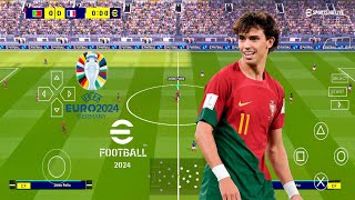 EFOOTBALL PES 2024 PPSSPP ORIGINAL PS5 On Androidamp ISO BEST Graphics Offline [upl. by Onaimad]