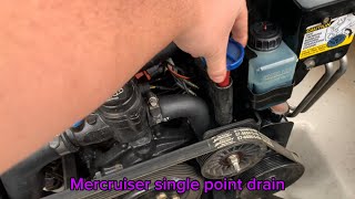 Winterizing my Mercruiser 50 inboard boat engine Single point drain and draining the heads [upl. by Ettesoj870]