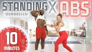 10 Minute Dumbbell Standing Abs Workout High Intensity Strength [upl. by Andreas]