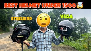 Best Helmet Under 1500  Vega Bolt Vs Steelbird in Glossy Black 🥰🖤 [upl. by Eidnarb190]