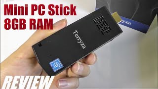 REVIEW Terryza T5 W5 Pro Mini PC Stick  8GB RAM Tiny Windows PC Intel X5 [upl. by Enitsirk]