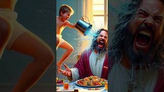 Disrespectful Child Pours Water on Jesus 😭 biblestudies jesuschrist biblequizonjesus biblequiz [upl. by Arvo209]