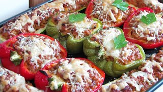 Poivrons et courgettes farcis au four Incroyablement savoureux   Zucchini amp Stuffed Peppers [upl. by Kcirdled]