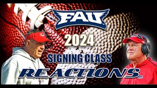 2024 FAU FOOTBALL SIGNING CLASS REACTIONS  DC ROC BELLANTONI amp OL  RGC ED WARINNER [upl. by Nevag776]