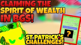 🍀 Claiming The Spirit Of Wealth In BGS Roblox BGS Bubble Gum Simulator 🍀 [upl. by Anavlis]