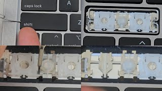 A2251 2020 13quot Inch Intel MacBook Pro Sticky Stuck Shift Key Removal Clean Up Repair [upl. by Eudo]