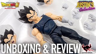 Vegeta Dragon Ball Super Super Hero SHFiguarts Unboxing amp Review [upl. by Priebe]