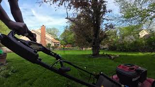 Mowing The Lawn With A Gas Lawn Mower [upl. by Laenahtan]