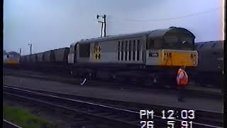 RAILFREIGHT COAL CLASS 5858048 on MGRs at Coalville 26 5 91 Neil Hayton railway memories [upl. by Lovell]