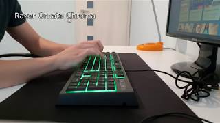 Keyboard Sound Comparison Razer Ornata Chroma SteelSeries Apex 150 Natec Genesis Rhod 400 RGB 1 [upl. by Harikahs]