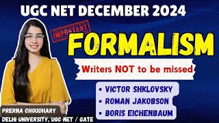 FORMALISM  LITERARY THEORY IMPORTANT TOPICS  UGC NET DEC 2024 ENGLISH LITERATURE  PRERNA MAAM [upl. by Anoirtac]