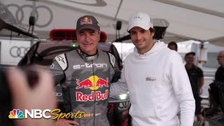 Formula 1s Carlos Sainz Jr following father during 2023 Dakar Rally  Motorsports on NBC [upl. by Iel]