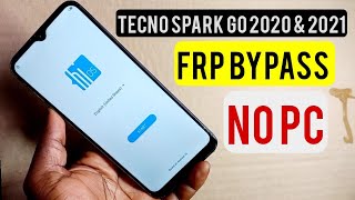 Tecno Spark Go 2021Ke5 Frp Bypass Without Pc  New Method 2024  Tecno KE5 Google Account Remove [upl. by Abbate]