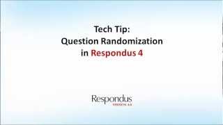 TechTip Randomizing Questions in Respondus 4 [upl. by Linden645]