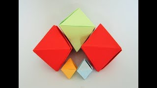 DIY Origami Octahedron  Origami Oktaeder Option 1 [upl. by Wiatt]