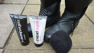 How to clean leather motorcycle boots MB [upl. by Nylauqcaj]