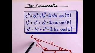 Der Kosinussatz  Erklärung [upl. by Winton]