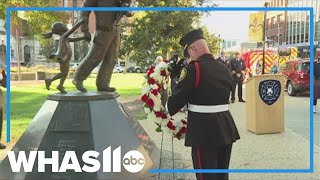 Louisvilles fallen firefighters honored in special ceremony at Jefferson Square Park [upl. by Dnomasor]