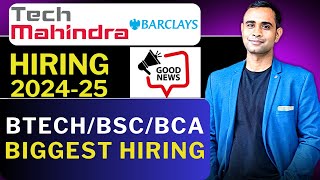 TechMahindra Barclays Hiring  Batch 2024 amp 2024  BEBTECHAny Graduate [upl. by Salsbury208]