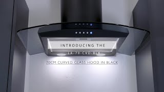 70cm Curved Glass Cooker Hood Black [upl. by Ilise]