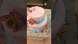 Two tier cake design chocolate 🍫 flavour cake 🎂 cake design youtubeshorts [upl. by Yadsendew]