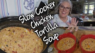 Slow Cooker Chicken Tortilla Soup  Fall Cooking [upl. by Benkley]