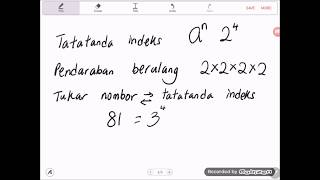 Bab 1 Matematik Tingkatan 3 Kssm Konsep asas Indeks [upl. by Mraz475]