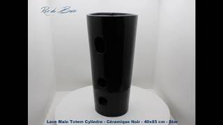 Lave Main Totem Cylindre Céramique Noir 40x85 cm Star [upl. by Mclaughlin]