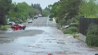 Water main break forces road closure in Orangevale [upl. by Kablesh560]