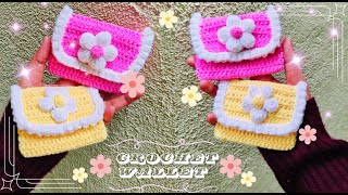 How to make Crochet Wallet  Step by step tutorial  For beginners [upl. by Alliuqa]