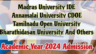 Tamilnadu All Distance Education Universities Academic Year Admission 202425 Updates 👍 [upl. by Lacefield193]