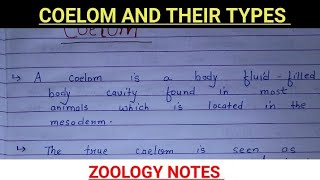 COELOM AND THEIR TYPES BSC ZOOLOGY NOTESMSC ZOOLOGY NOTES vbu bbmku bhu mu [upl. by Llenrup320]