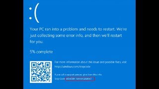 Fixed Memory Management BSOD Error on Windows 10 [upl. by Miarzim46]