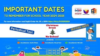 DepEd Important Dates to Remember for SY 20242025 [upl. by Htiel]