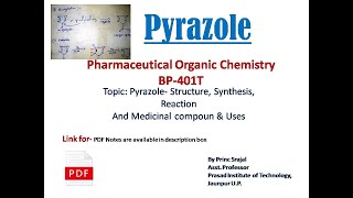 Pyrazole Structure Chemistry Synthesis Reaction and Medicinal compund amp Uses [upl. by Namdor]