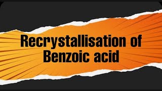 Recrystallisation of benzoic acid [upl. by Krishnah166]