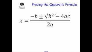 Deriving the Quadratic Formula [upl. by Handbook964]