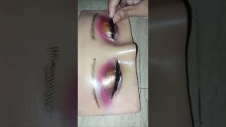 Pink brown glitter eyelook Creative eye look tutorial Creative makeup tutorial My vlog [upl. by Aniez]