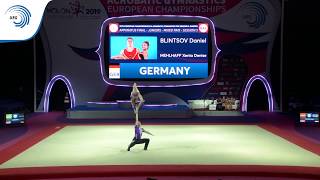 Daniel BLINTSOV amp Xenia MEHLHAFF GER  2019 junior Acro Europeans balance final [upl. by Emily99]