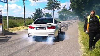 BMW M Cars Arriving Bimmerfest 2024 CRAZY BURNOUTS POWERSLIDES  LOUD ACCELERATIONS AND MORE [upl. by Becket399]